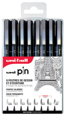 uni-ball Fineliner PIN ASP005, 8er Set