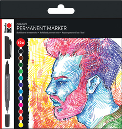 Marabu Permanent-Marker Graphix SIGNIFICANT, 12er Etui