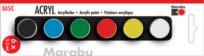 Marabu Acrylfarben-Set BASIC, 12 x 3,5 ml