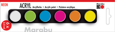 Marabu Acrylfarben-Set NEON, 6 x 3,5 ml