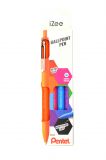 Pentel Kugelschreiber iZee BX470, Druckmechanik, nachfüllbar, 0,5mm, 4 Schreibfarben im Set