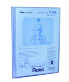 Pentel Sichtbuch Clear DCF242, 20 fest eingebundene Hüllen, DIN A4, Semi-Transparent Blau