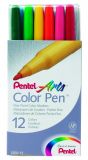 Pentel Faserschreiber Colour Pen S360, 0,6mm, 12 Schreibfarben im Set